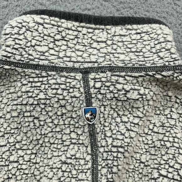 Kuhl Kozet Full Zip Jacket Womens L Wool Blend Sherpa White Gray Hiking Gorpcore - Picture 8 of 10